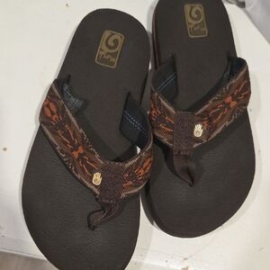 Teva kids Brown and Orange Flip Flops